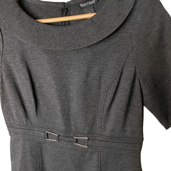 White House Black Market Gray Dress - Size 8 - Picture 4 of 4